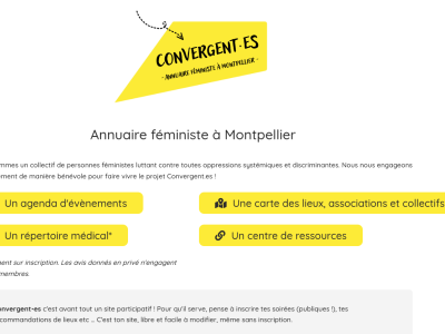 Une page d'accueil avec le logo dans une étiquette jaune
